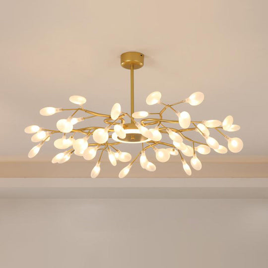 Modern Nordic Gold Firefly Hanging Chandelier - LED Pendant Light Fixture for Living Room