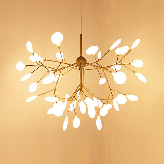 Firefly Chandelier: Minimalist Led Acrylic Suspension Light For Clothing Shops 36 / Gold