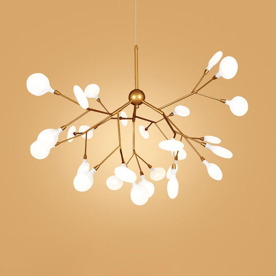 Firefly Chandelier: Minimalist Led Acrylic Suspension Light For Clothing Shops 27 / Gold