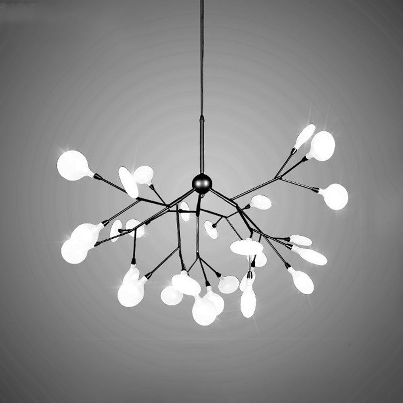 Firefly Chandelier: Minimalist Led Acrylic Suspension Light For Clothing Shops 27 / Black