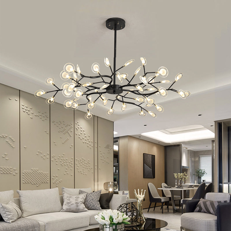 Modern Metallic Starburst Chandelier LED Pendant Light for Living Room