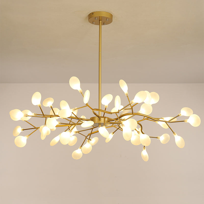 Simple Metallic Starburst Led Chandelier - Elegant Living Room Lighting