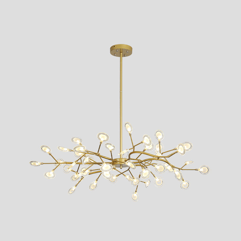 Modern Metallic Starburst Chandelier LED Pendant Light for Living Room