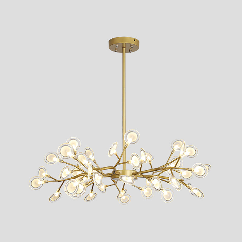 Modern Metallic Starburst Chandelier LED Pendant Light for Living Room