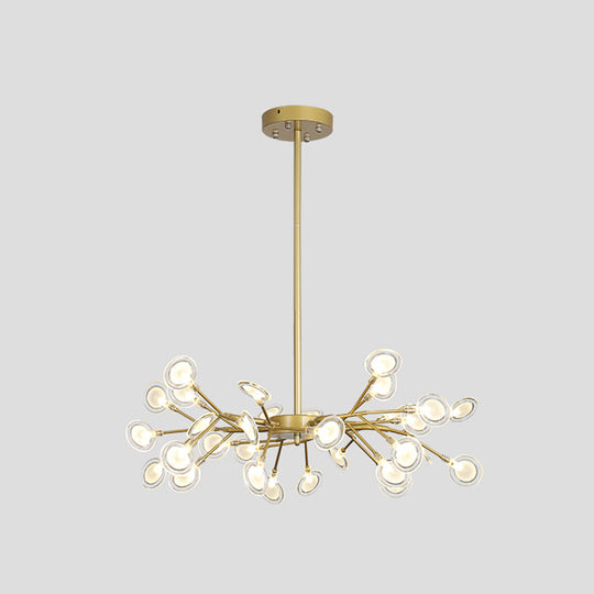 Modern Metallic Starburst Chandelier LED Pendant Light for Living Room