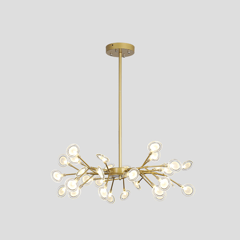 Simple Metallic Starburst Led Chandelier - Elegant Living Room Lighting 30 / Gold C