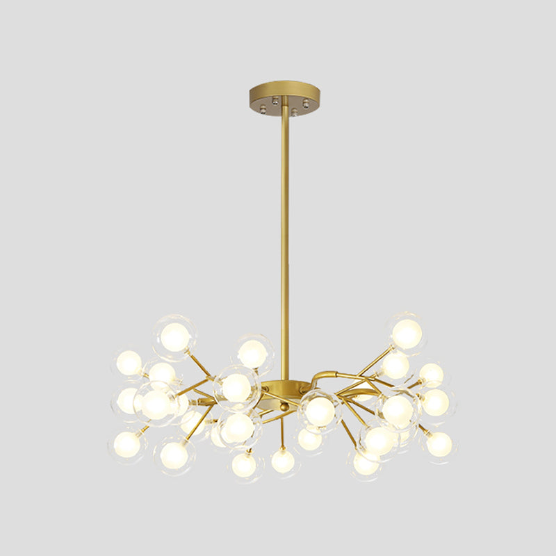 Modern Metallic Starburst Chandelier LED Pendant Light for Living Room