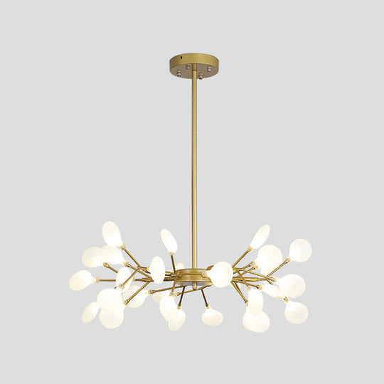 Simple Metallic Starburst Led Chandelier - Elegant Living Room Lighting 30 / Gold A