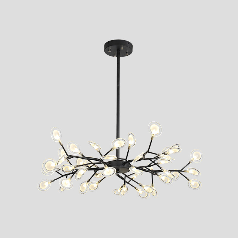 Modern Metallic Starburst Chandelier LED Pendant Light for Living Room