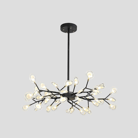 Modern Metallic Starburst Chandelier LED Pendant Light for Living Room