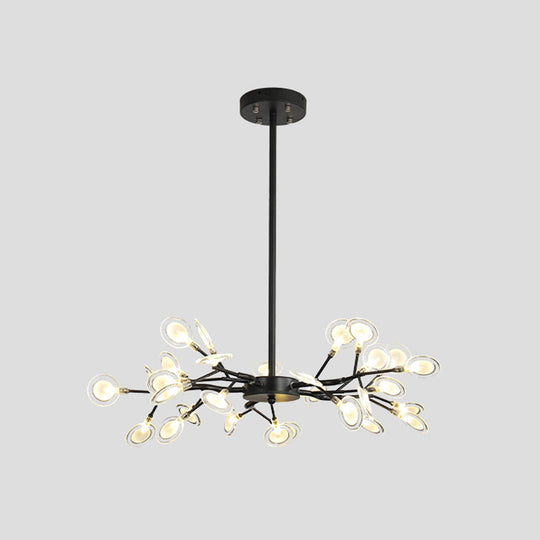 Modern Metallic Starburst Chandelier LED Pendant Light for Living Room