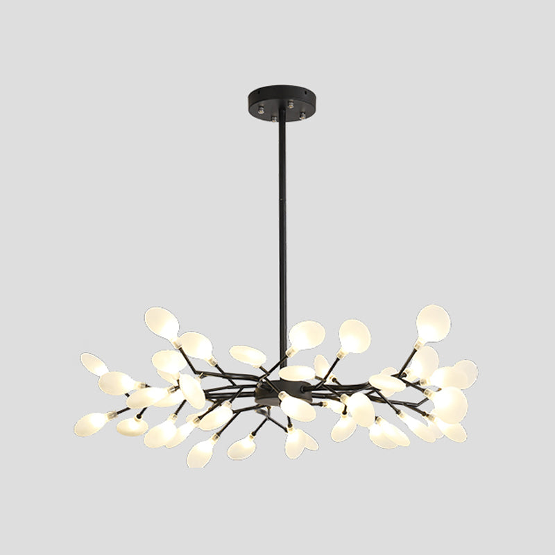 Simple Metallic Starburst Led Chandelier - Elegant Living Room Lighting 45 / Black A