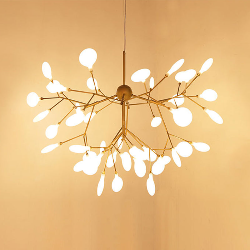 Modern Gold Sputnik Led Chandelier For Dining Room - Stylish Metal Pendant Fixture