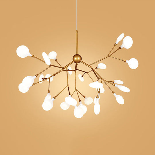 Modern Gold Sputnik Led Chandelier For Dining Room - Stylish Metal Pendant Fixture