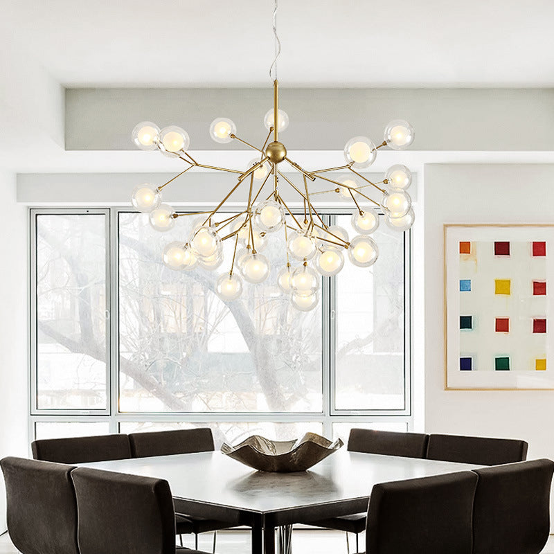 Modern Gold Sputnik Led Chandelier For Dining Room - Stylish Metal Pendant Fixture 36 / Bubble