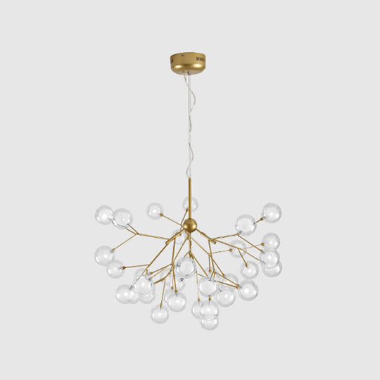 Modern Gold Sputnik Led Chandelier For Dining Room - Stylish Metal Pendant Fixture