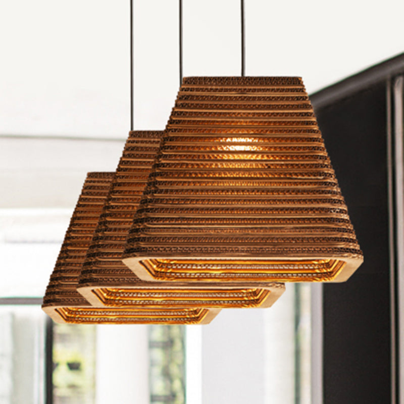 Asian Style Trapezoid Paper Pendant Lamp - Perfect For Dining Table