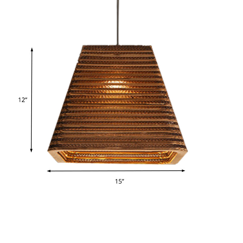 Asian Style Trapezoid Paper Pendant Lamp - Perfect For Dining Table