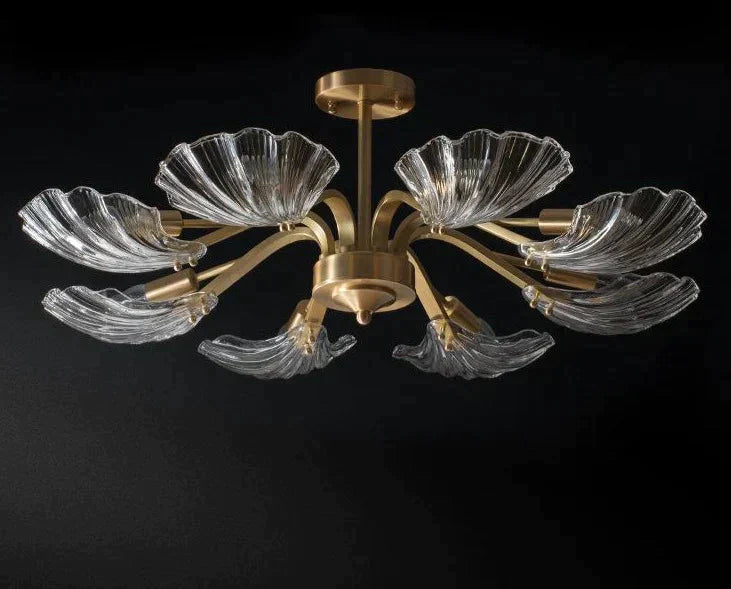 Luxury Modern Living Room Shell Copper Ceiling Lamp