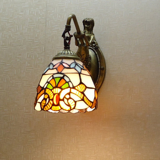 Victorian Hand Cut Glass Brass Wall Sconce - Elegant Dining Room Light