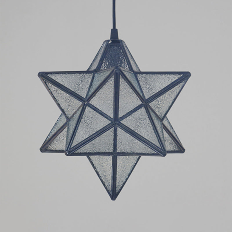 Tiffany Star Shade Pendant Lamp: Stained Glass Suspension Lighting For Bedroom