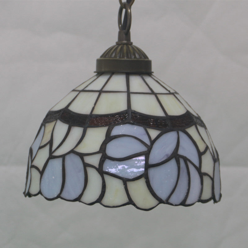 Mediterranean White Cut Glass Drop Pendant Light For Dining Room