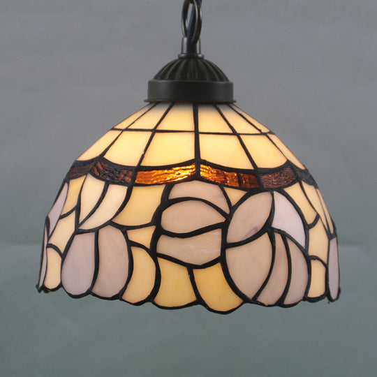 Mediterranean White Cut Glass Drop Pendant Light For Dining Room