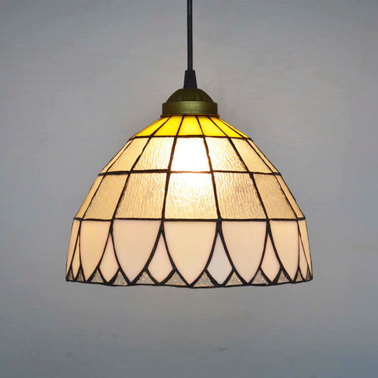 Mission Geometry Hand Cut Glass Pendant Light Fixture In Bronze / B