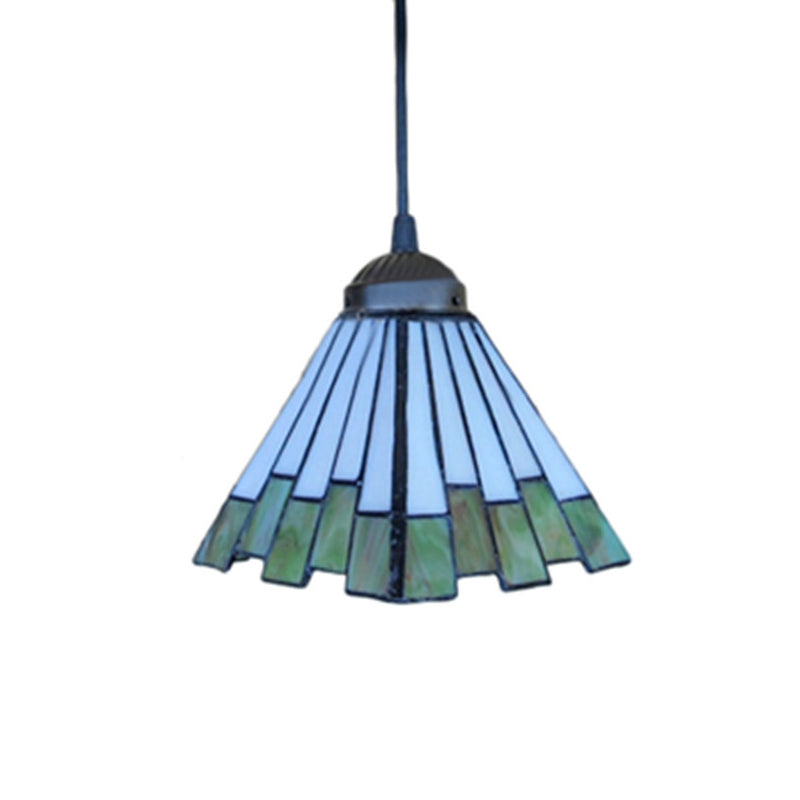 Mission Geometry Hand Cut Glass Pendant Light Fixture In Bronze / I