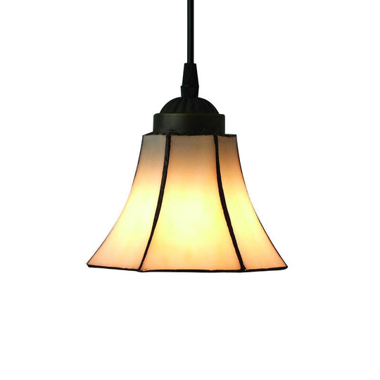 Mission Geometry Hand Cut Glass Pendant Light Fixture In Bronze / H