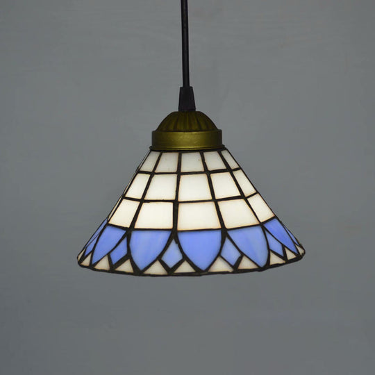 Mission Geometry Hand Cut Glass Pendant Light Fixture In Bronze / D