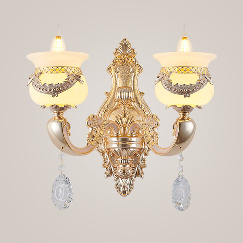 Jade Gold Candle Chandelier With Crystal Accent - Elegant Lighting For Country Living Rooms 2 /