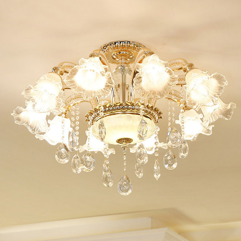 Modern Frosted Glass Pendant Lamp with Crystal Ball – Elegant Gold Corridor Chandelier