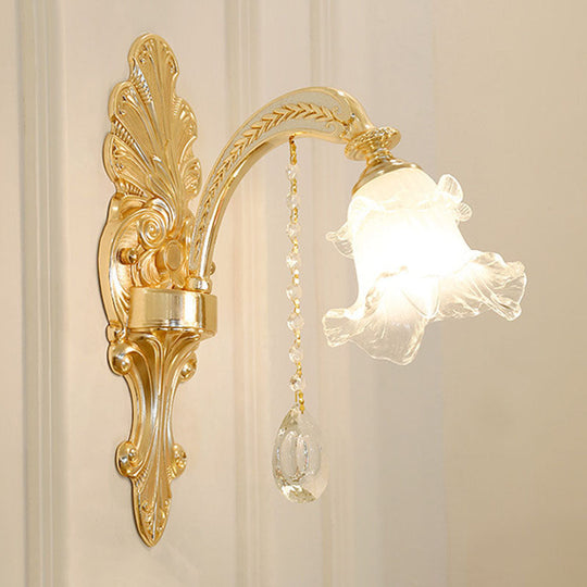 Modern Frosted Glass Pendant Lamp with Crystal Ball – Elegant Gold Corridor Chandelier