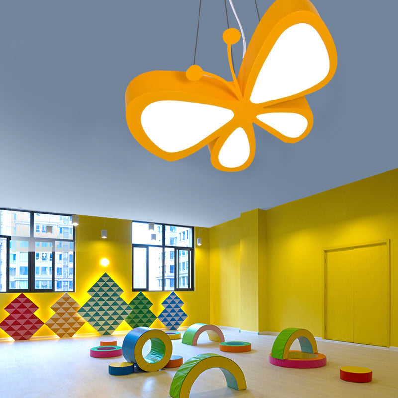 Butterfly Kids Bedroom Pendant Light - Acrylic Led Hanging Lamp