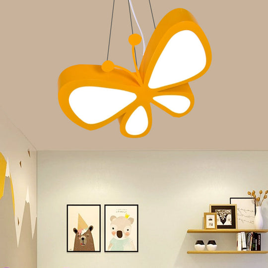 Butterfly Kids Bedroom Pendant Light - Acrylic Led Hanging Lamp