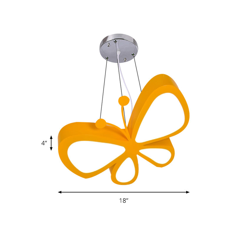 Butterfly Kids Bedroom Pendant Light - Acrylic Led Hanging Lamp