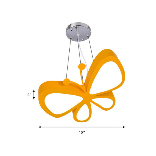 Butterfly Kids Bedroom Pendant Light - Acrylic Led Hanging Lamp