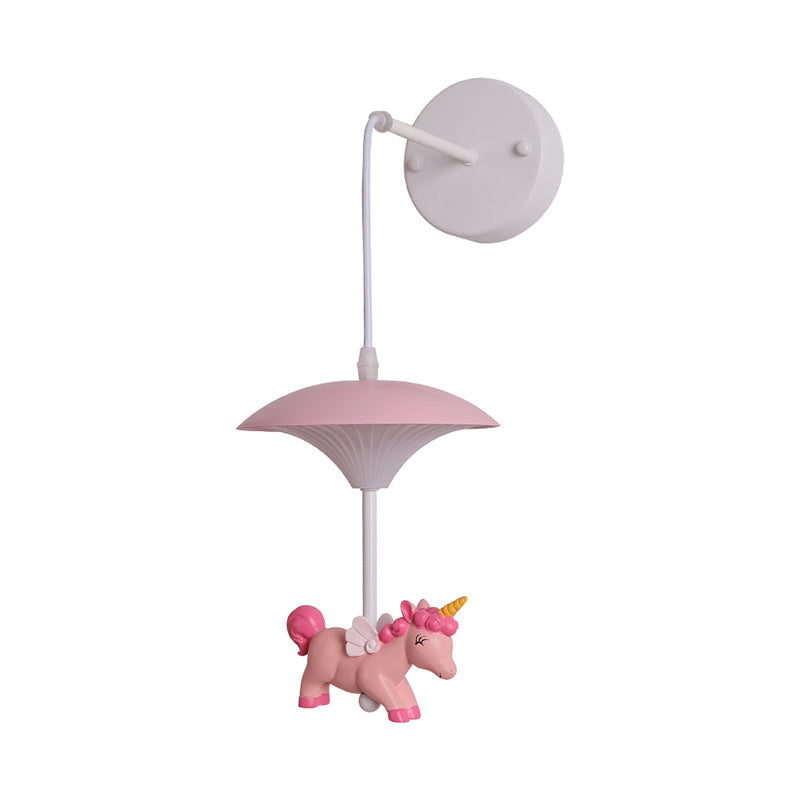 Cartoon-Themed Mushroom Wall Light Fixture With Acrylic Led Wall-Mounted - White Shade For Kids Room