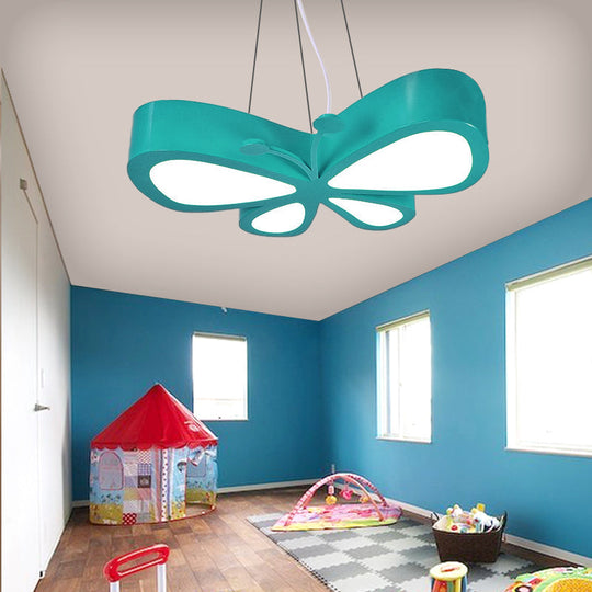 Butterfly Kids Bedroom Pendant Light - Acrylic Led Hanging Lamp