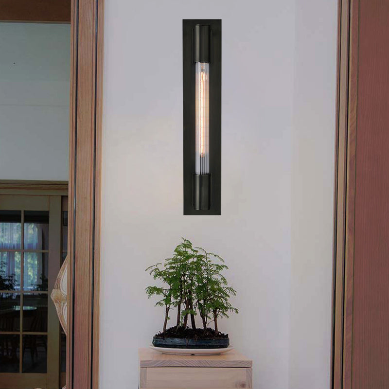 Colonial Pipe Metal Sconce Light With Black/Gold Finish - Wall Lighting Fixture For Living Room