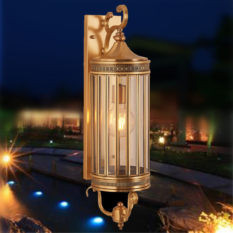 Traditional Bird Cage Wall Lamp In Gold - Elegant Metal Sconce Light For Balcony