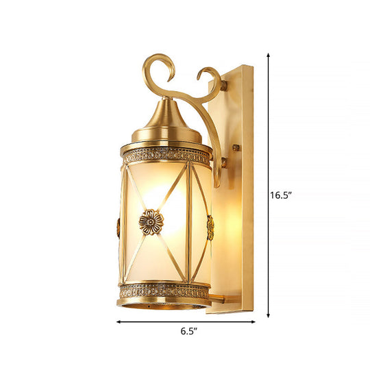 Traditional Gold Lantern Sconce For Hallway Wall Lighting