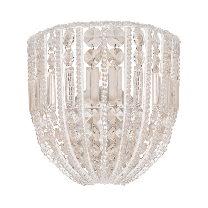 Dome Clear Crystal Wall Mounted Traditional Sconce Light - Elegant Living Room Lighting