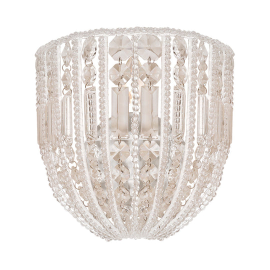 Dome Clear Crystal Wall Mounted Traditional Sconce Light - Elegant Living Room Lighting