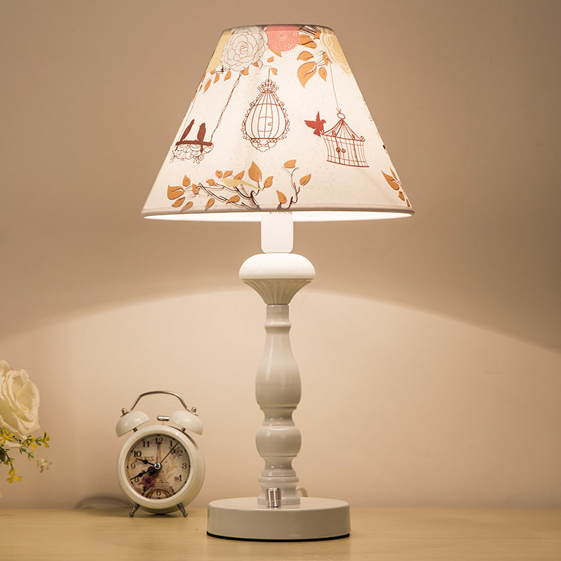 Contemporary White Reading Light With Fabric Shade - Ideal For Living Room And Study Areas