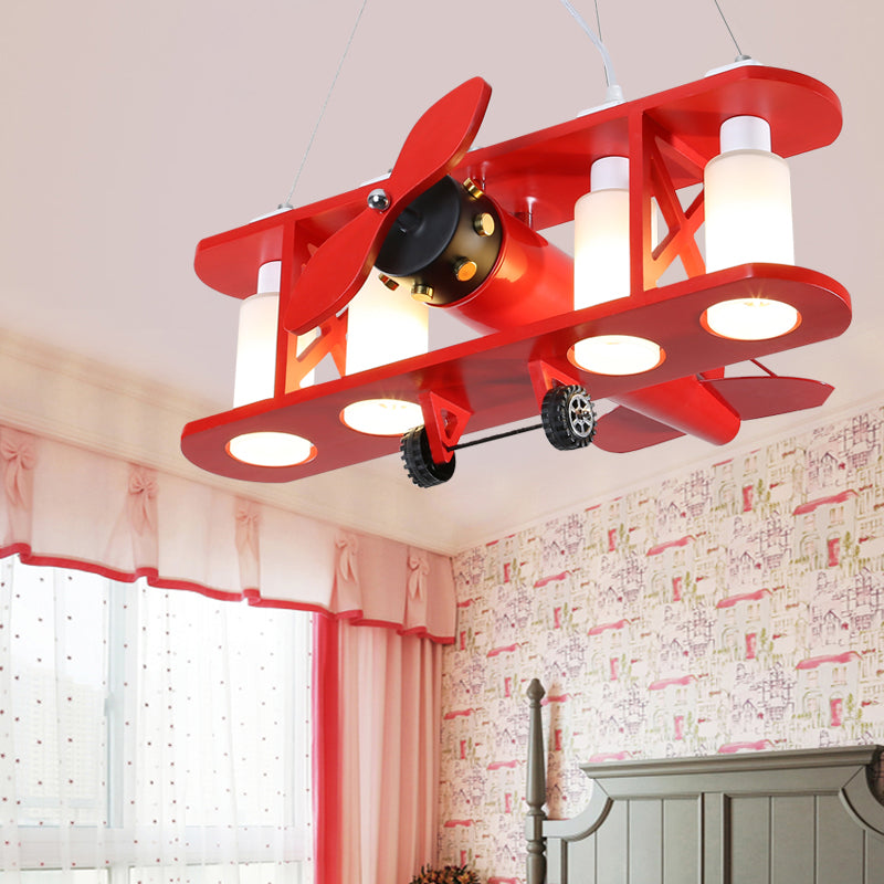 Glider Shape Pendant Light - Cool Metal Hanging With 4 Lights For Kindergarten And Cloth Shop