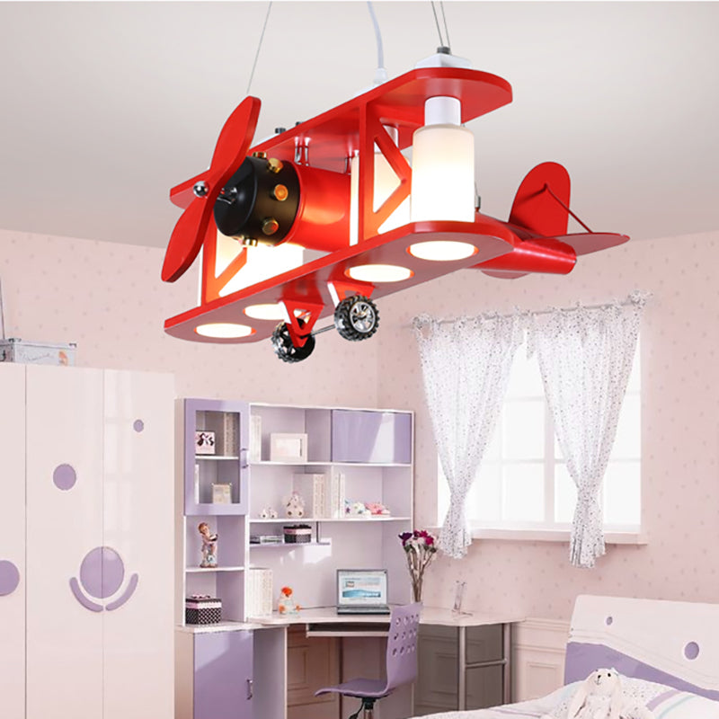 Glider Shape Pendant Light - Cool Metal Hanging With 4 Lights For Kindergarten And Cloth Shop