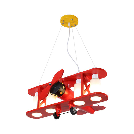 Glider Shape Pendant Light - Cool Metal Hanging With 4 Lights For Kindergarten And Cloth Shop