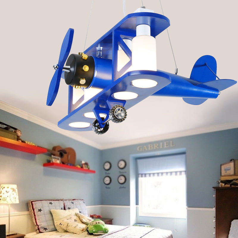 Glider Shape Pendant Light - Cool Metal Hanging With 4 Lights For Kindergarten And Cloth Shop